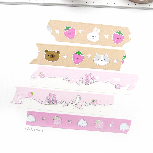 So berry milk, strawberry washi set of 3| LIMITED STOCK!