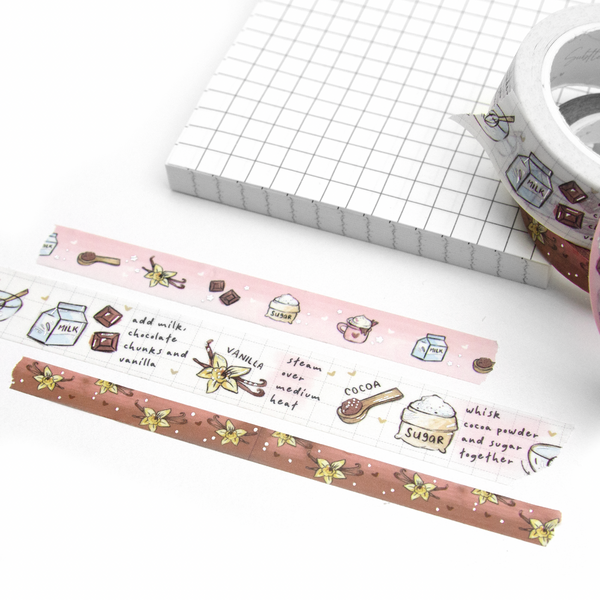 Hot cocoa recipe washi, hand painted | LIMITED STOCK!