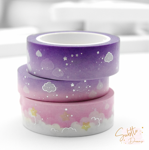 Pretty in purple cloud washi set of 3 | LIMITED STOCK!