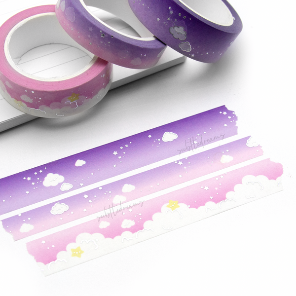 Pretty in purple cloud washi set of 3 | LIMITED STOCK!