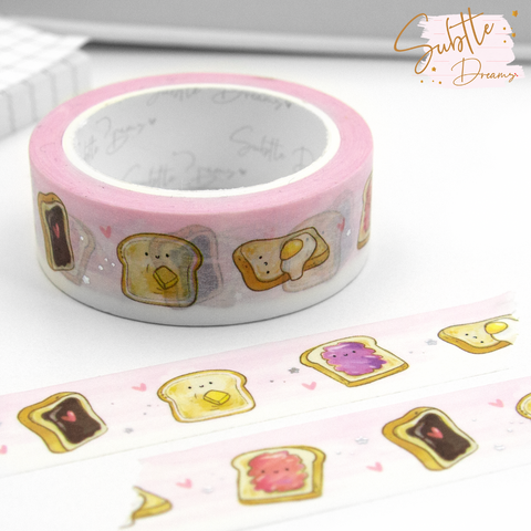 Breakfast toast hand painted washi