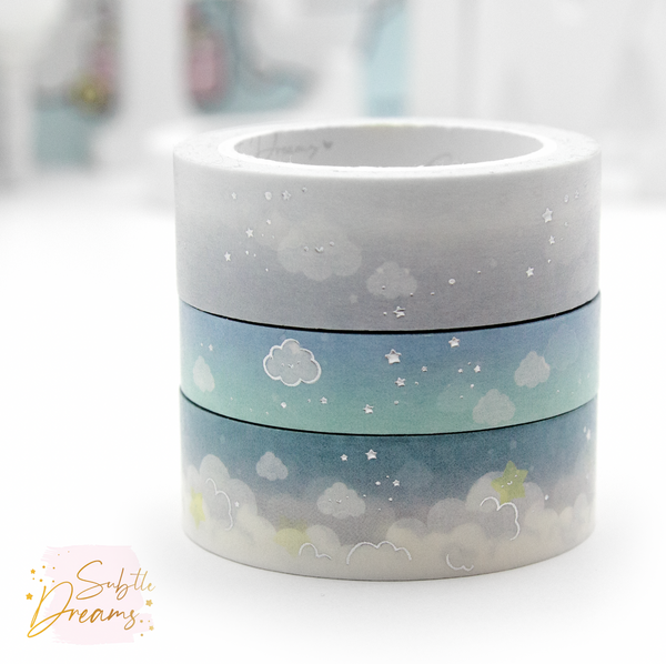 Minty breeze, cloud washi- LOW STOCK!