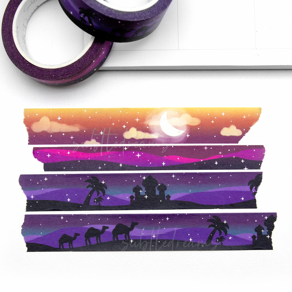 Arabian nights, hand painted washi